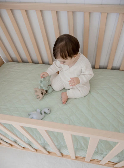 Bambella Waterproof Fitted Cot Sheet - Fern