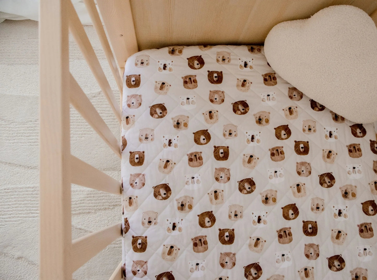 Bambella Waterproof Fitted Cot Sheet - Bear In There