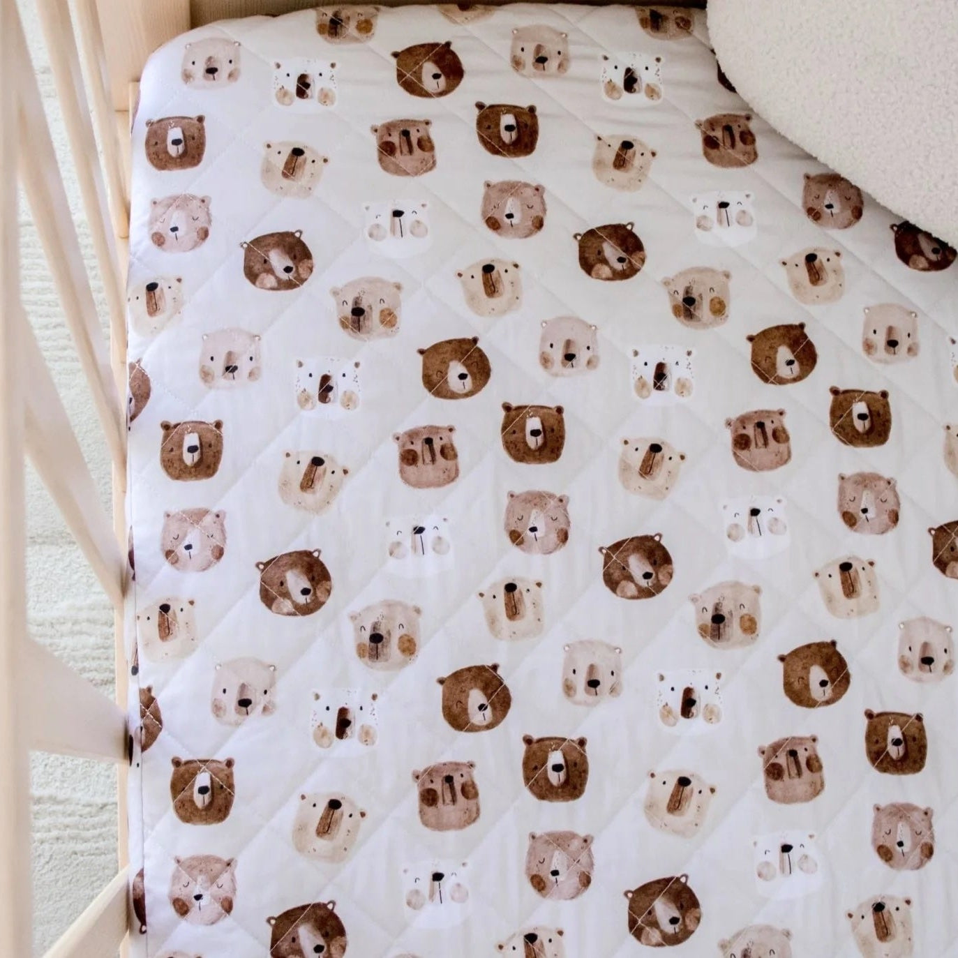 Bambella Waterproof Fitted Cot Sheet - Bear In There