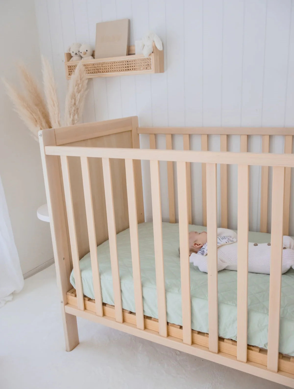 Bambella Waterproof Fitted Cot Sheet - Fern