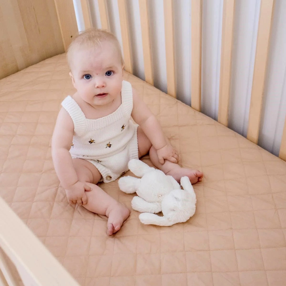 Bambella Waterproof Fitted Cot Sheet - Nude