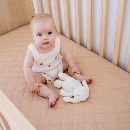 Bambella Waterproof Fitted Cot Sheet - Nude