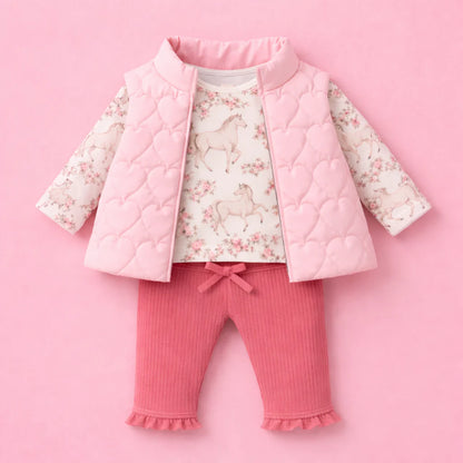 CONFETTI KIDZ QUILTED PUFFER VEST | PINK HEARTS