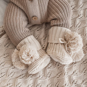 Little B's knit booties - angus and dudley