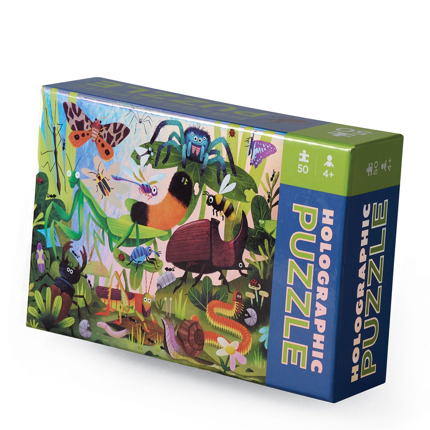 Crocodile Creek Holographic Puzzle 50 Piece - Backyard Bugs