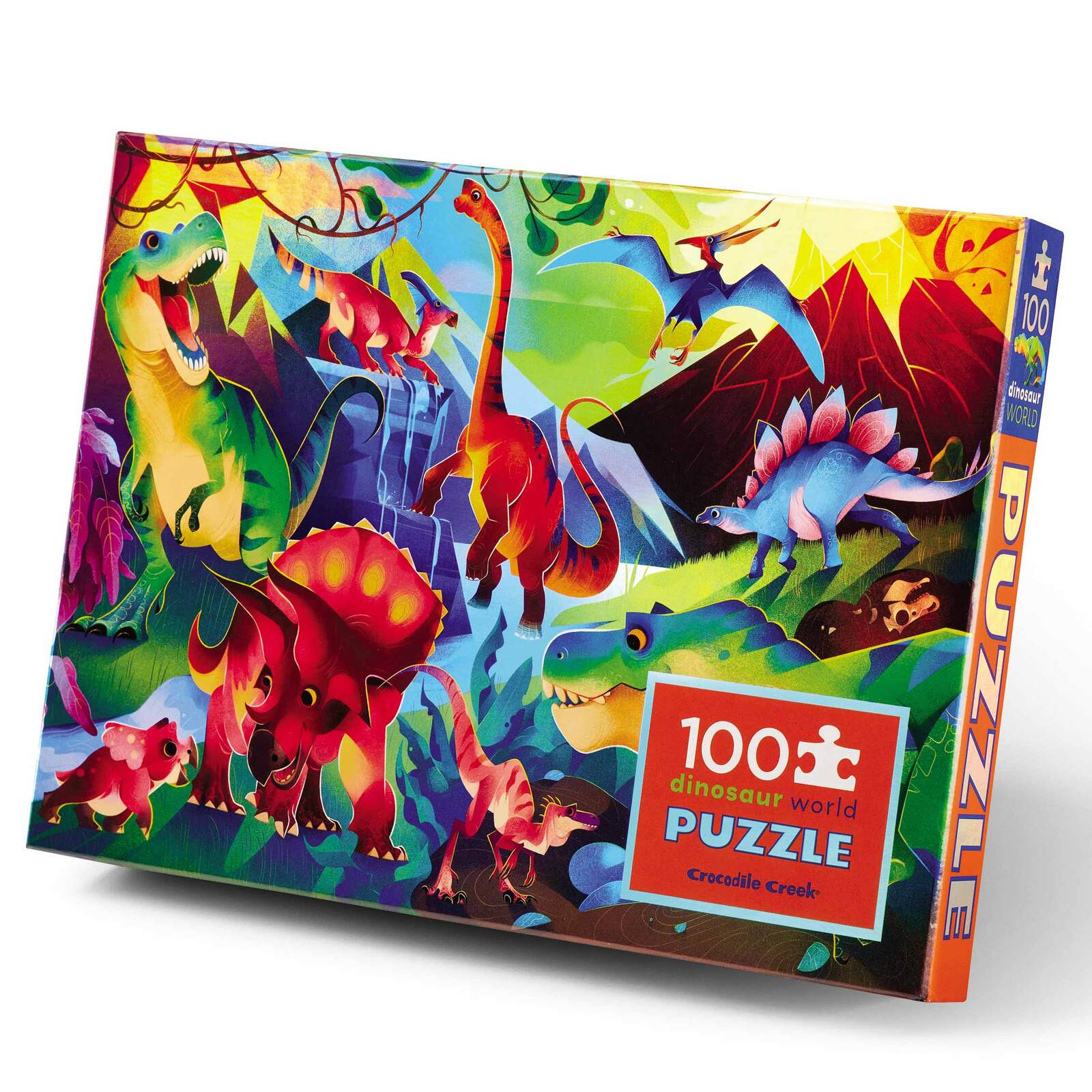 Crocodile Creek Holographic Puzzle 100 Piece - Dinosaur World