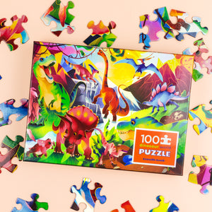 Crocodile Creek Holographic Puzzle 100 Piece - Dinosaur World