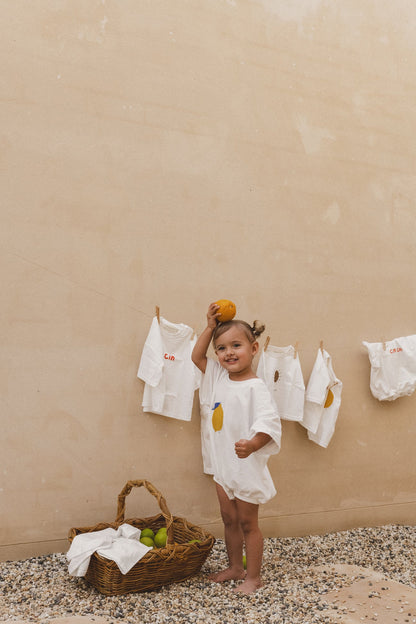 CINNAMON BABY TSHIRT ROMPER - LIMONE - Angus & Dudley Collections