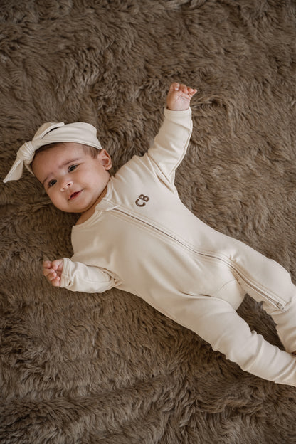 CINNAMON BABY GROWSUIT - BEIGE