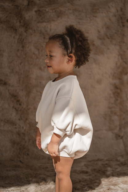 CINNAMON BABY LOGO ROMPER - CREAM