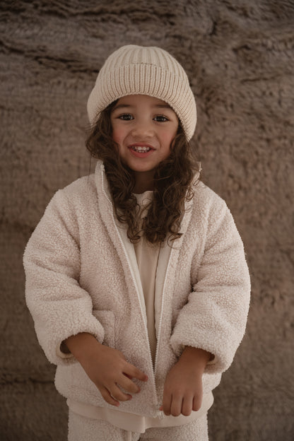 CINNAMON BABY CHUNKY BEANIE - CREAM