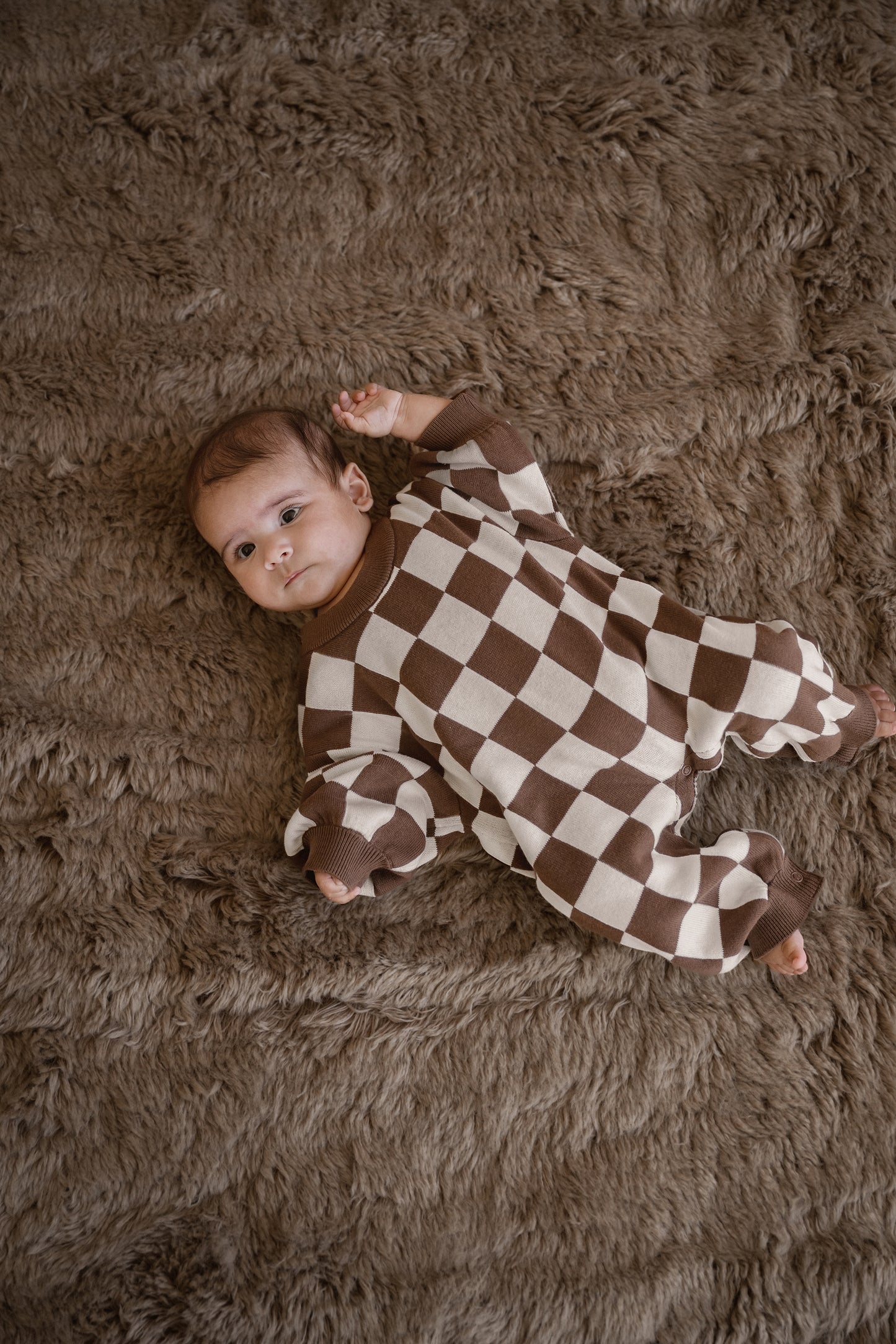 CINNAMON BABY KNITTED LOUNGE SUIT - CHOCOLATE