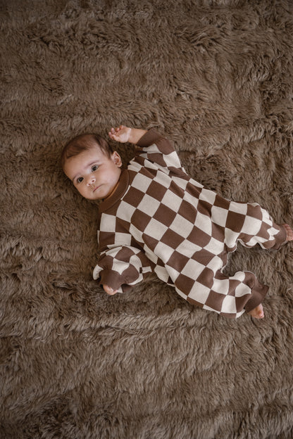 CINNAMON BABY KNITTED LOUNGE SUIT - CHOCOLATE