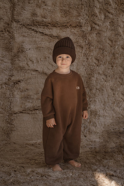 CINNAMON BABY LOUNGE SUIT - CHOCOLATE