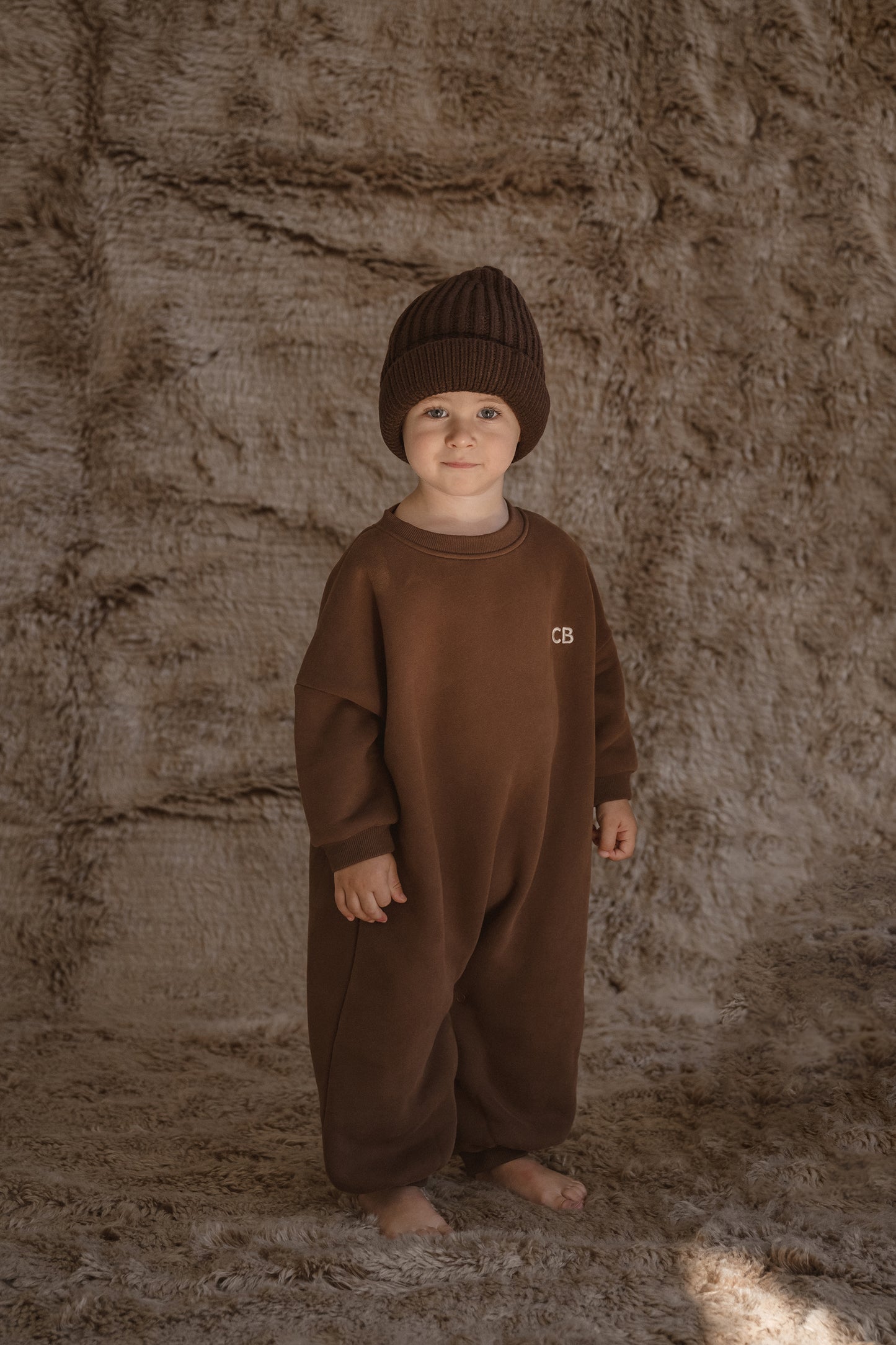 CINNAMON BABY CHUNKY BEANIE - CHOCOLATE