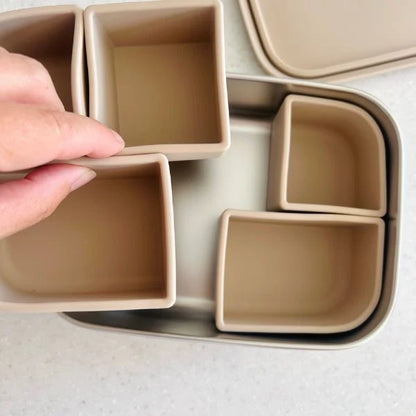 CUDDLEBUG & CO | STAINLESS STEEL BENTO BOX | ALMOND