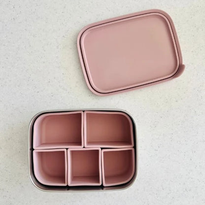 CUDDLEBUG & CO | STAINLESS STEEL BENTO BOX | CHERRY