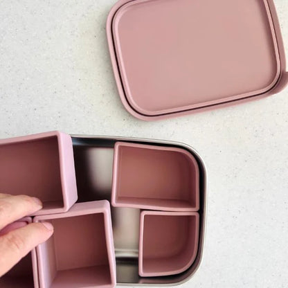 CUDDLEBUG & CO | STAINLESS STEEL BENTO BOX | CHERRY