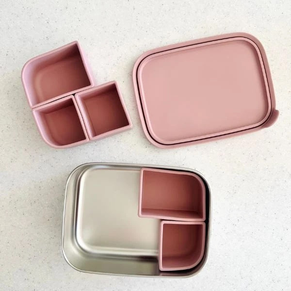 CUDDLEBUG & CO | STAINLESS STEEL BENTO BOX | CHERRY