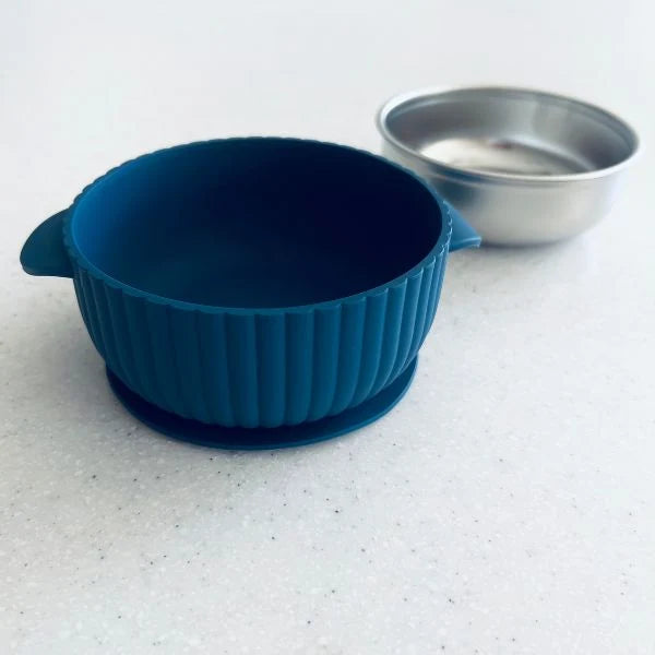 CUDDLEBUG & CO | STAINLESS STEEL SUCTION BOWL | BLUEBERRY