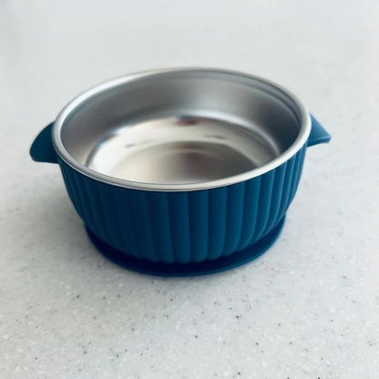 CUDDLEBUG & CO | STAINLESS STEEL SUCTION BOWL | BLUEBERRY