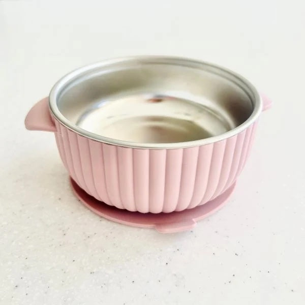 CUDDLEBUG & CO | STAINLESS STEEL SUCTION BOWL | CHERRY