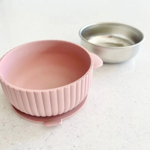 CUDDLEBUG & CO | STAINLESS STEEL SUCTION BOWL | CHERRY