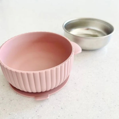 CUDDLEBUG & CO | STAINLESS STEEL SUCTION BOWL | CHERRY