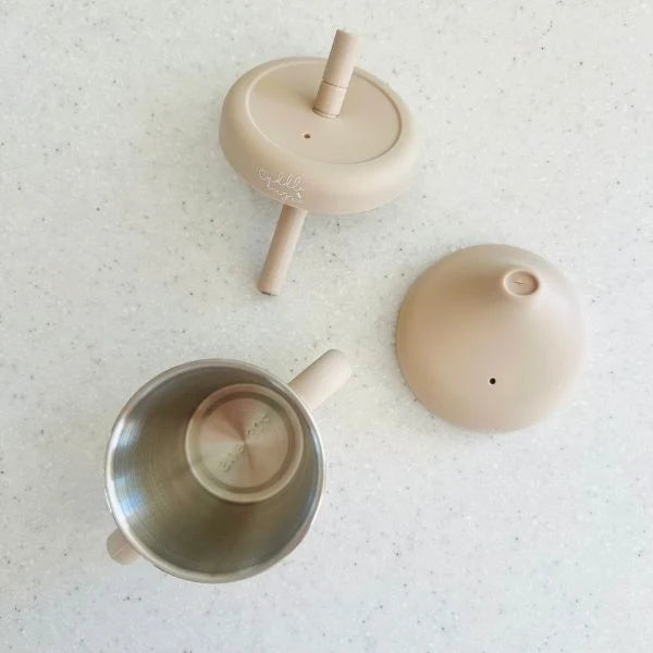 CUDDLEBUG & CO | STAINLESS STEEL SIPPY CUP | ALMOND