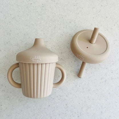 CUDDLEBUG & CO | STAINLESS STEEL SIPPY CUP | ALMOND