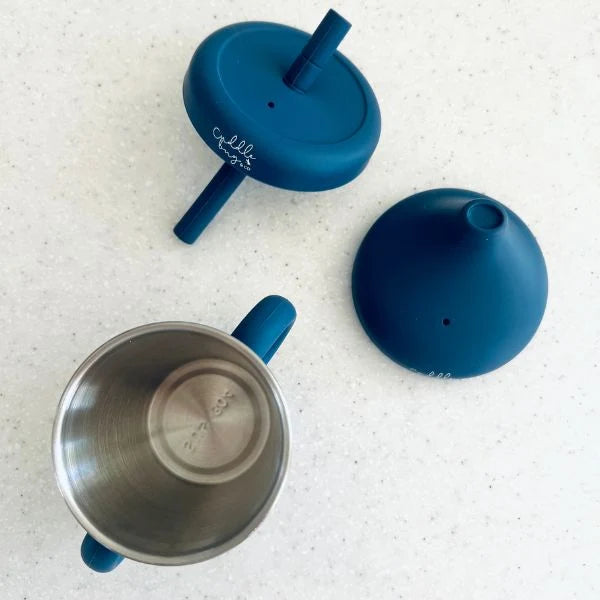 CUDDLEBUG & CO | STAINLESS STEEL SIPPY CUP | BLUEBERRY