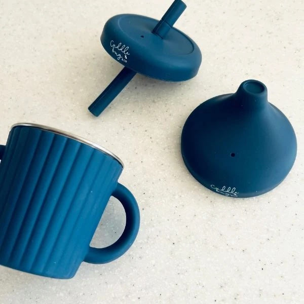 CUDDLEBUG & CO | STAINLESS STEEL SIPPY CUP | BLUEBERRY