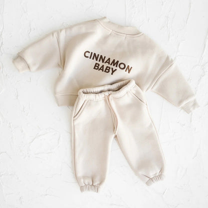 CINNAMON BABY LOGO TRACKSUIT - CREAM