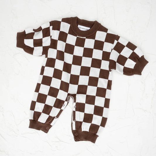 CINNAMON BABY KNITTED LOUNGE SUIT - CHOCOLATE