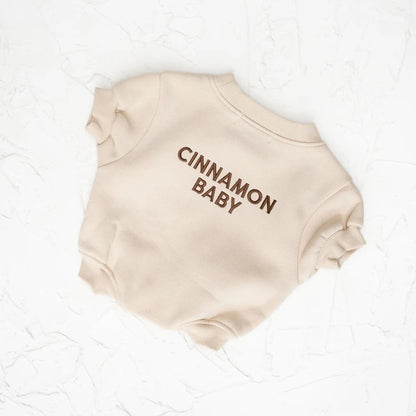 CINNAMON BABY LOGO ROMPER - CREAM