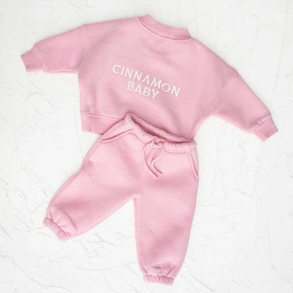 CINNAMON BABY LOGO TRACKSUIT SET - PINK