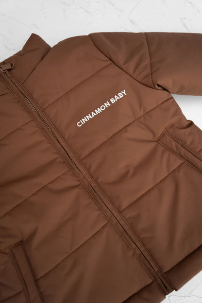 CINNAMON BABY PUFFER JACKET | CHOCOLATE