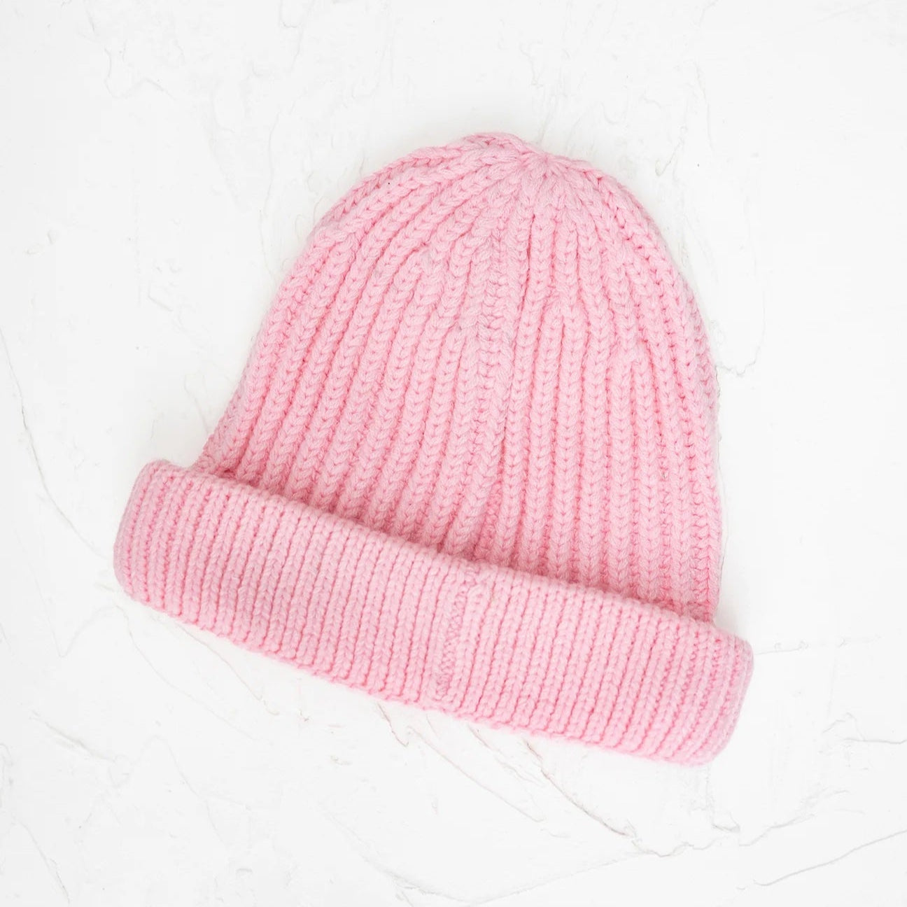 CINNAMON BABY CHUNKY KNIT BEANIE - PINK