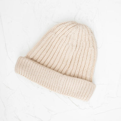 CINNAMON BABY CHUNKY BEANIE - CREAM
