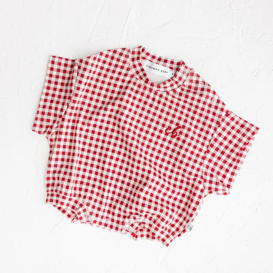 Red and white checkered shirt on a white background