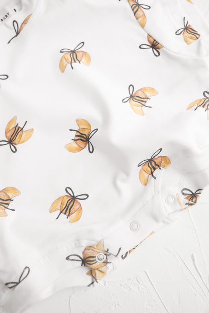 CINNAMON BABY TSHIRT ROMPER | CROISSANT