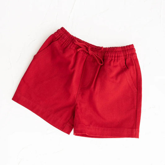 Red shorts on a white background