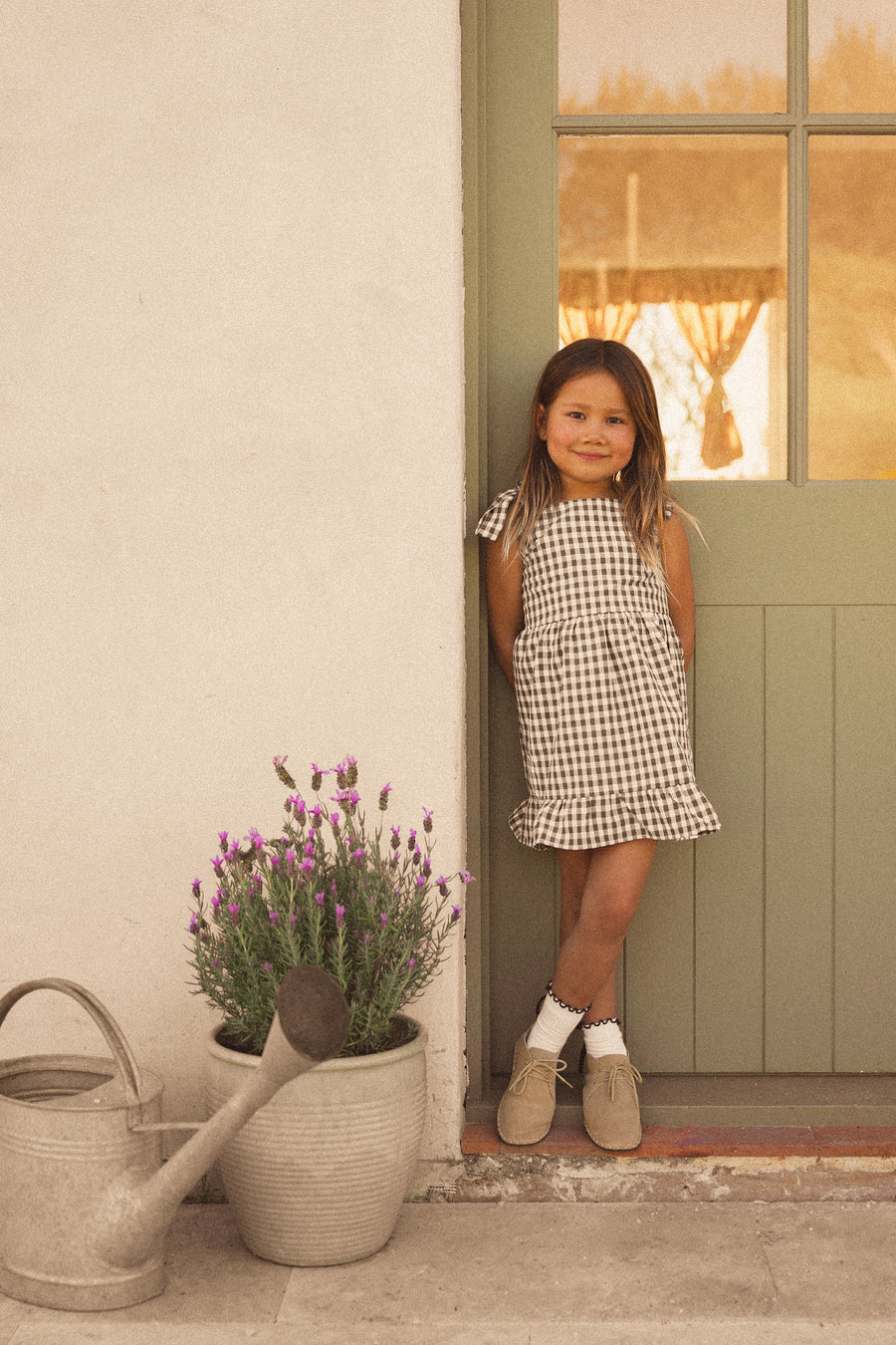 CINNAMON BABY GINGHAM DRESS | BLACK