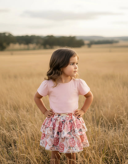 LOVE HENRY | FRILLY SKIRT | PINK BLOSSOM