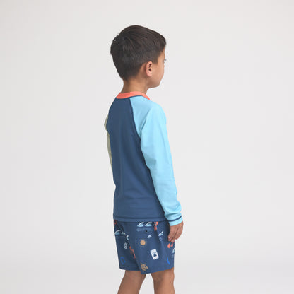 CRYWOLF LONG SLEEVE RASH VEST | OCEAN COLOUR BLOCK