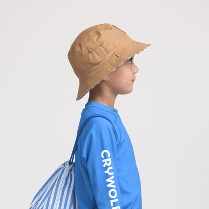 CRYWOLF REVERSIBLE BUCKET HAT | DEEP SEA STRIPE