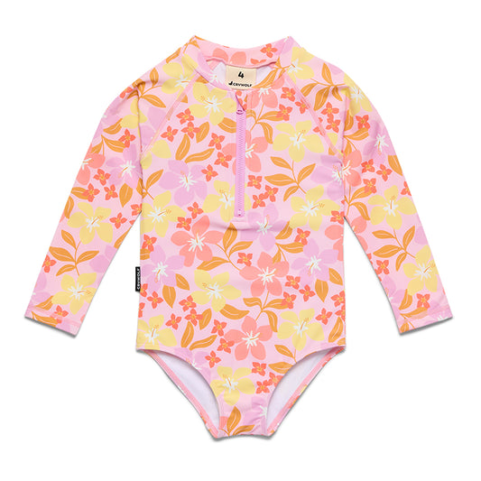 CRYWOLF LONG SLEEVE SWIMSUIT | HIBISCUS DAZE