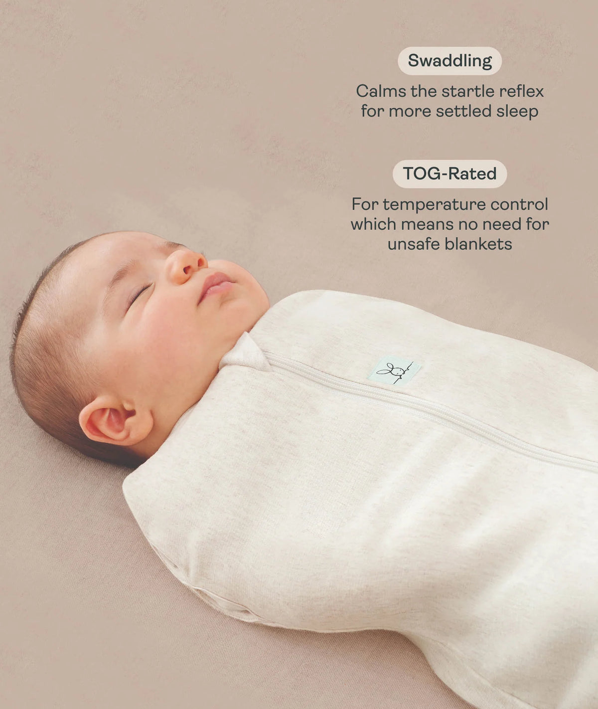 ERGO POUCH COCOON SWADDLE SLEEPING BAG 1.0TOG | OATMEAL MARLE