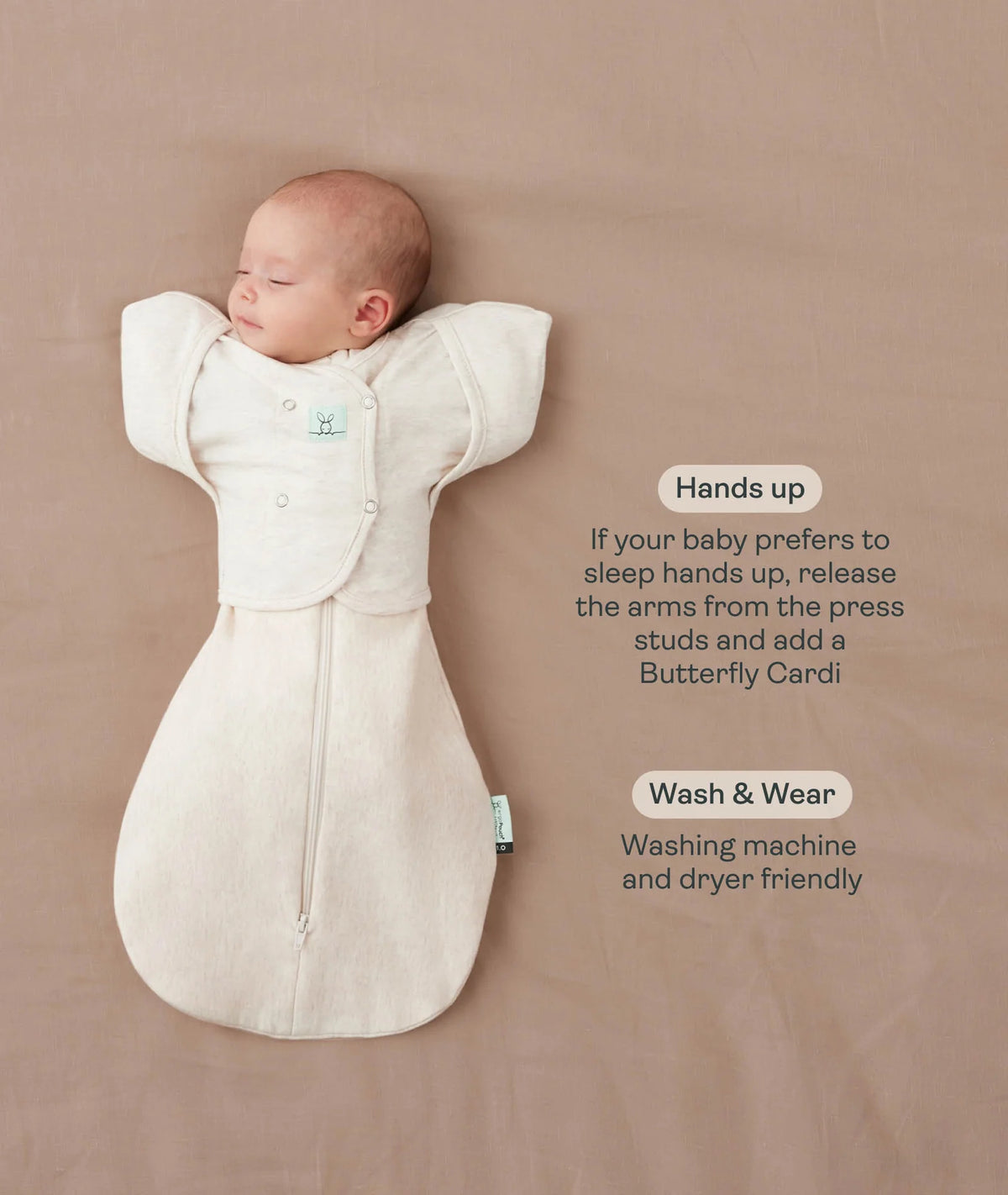 ERGO POUCH COCOON SWADDLE SLEEPING BAG 0.2TOG | OATMEAL MARLE