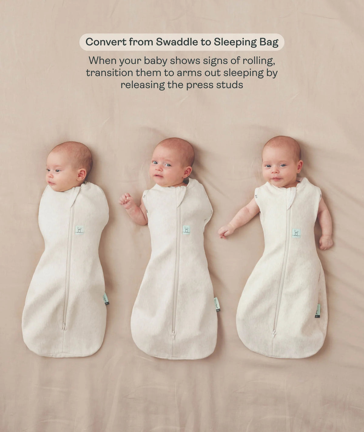 ERGO POUCH COCOON SWADDLE SLEEPING BAG 1.0TOG | OATMEAL MARLE